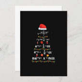 Invitation Enseignant en mathématiques amusantes Noël Arbre J (Devant / Derrière)