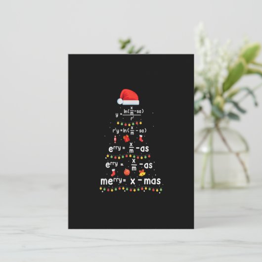 Invitation Enseignant en mathématiques amusantes Noël Arbre J (Debout devant)