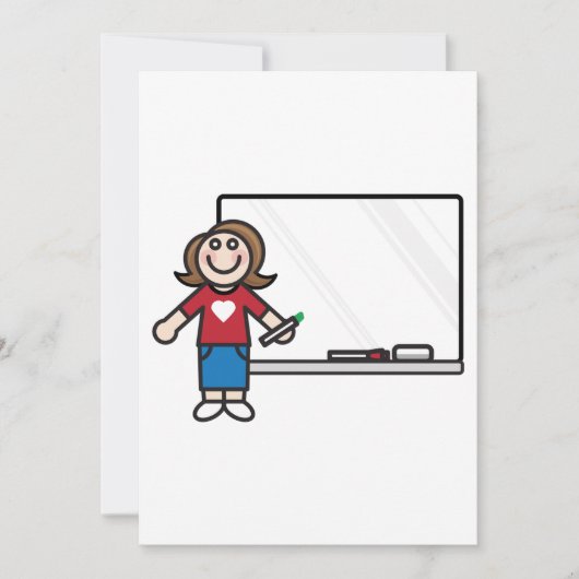 Invitation Enseignant Et Tableau Blanc (Devant)