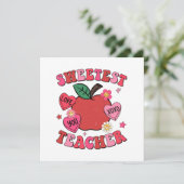 Invitation Enseignant le plus doux Valentines Coeurs de jour (Debout devant)