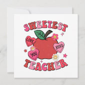 Invitation Enseignant le plus doux Valentines Coeurs de jour (Dos)