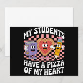 Invitation Enseignant Mes Étudiants Ont Une Pizza De Mon Coeu (Devant / Derrière)
