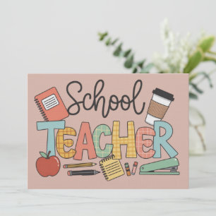 Invitation Enseignant scolaire enseignant des cadeaux aux fut