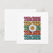 Invitation Enseignant super Cute Daisy Flower Retro Back Scho (Devant / Derrière)