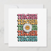 Invitation Enseignant super Cute Daisy Flower Retro Back Scho (Devant)