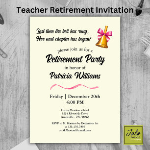Invitation Enseignants École classique Bell Parti de retraite
