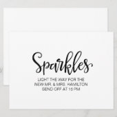 Invitation Enseigne de départ à étincelles | Calligraphie sim (Devant / Derrière)