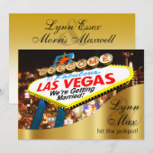 Invitation Enseigne de Las Vegas Mariage Amusant et Informel (Devant / Derrière)