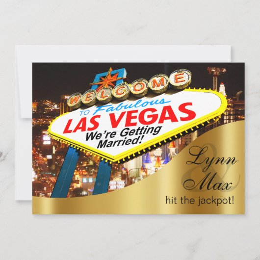 Invitation Enseigne de Las Vegas Mariage Amusant Informel (Devant)