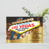 Invitation Enseigne de Las Vegas Mariage Amusant Informel (Debout devant)