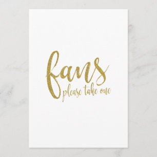 Invitation Enseigne de mariage abordable pailletée Fans Gold