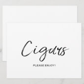 Invitation Enseigne de mariage "Cigares" | Lettres élégantes (Devant / Derrière)