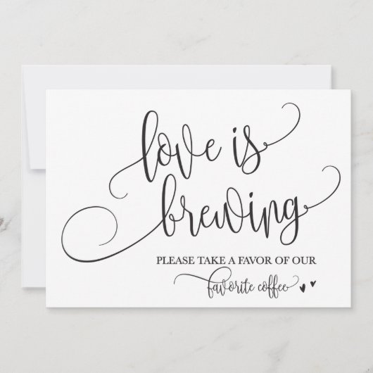 Invitation Enseigne de mariage du café Love Is Brewing (Devant)