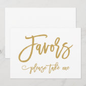 Invitation Enseigne de mariage en or chic avec lettrage à la  (Devant / Derrière)