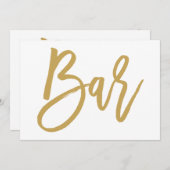 Invitation Enseigne de mariage en or lettrage chic (Devant / Derrière)