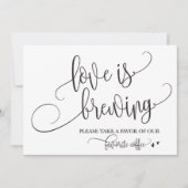 Invitation Enseigne de mariage Love Is Brewing Coffee Bar (Devant)