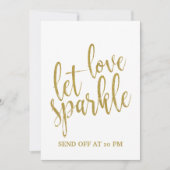 Invitation Enseigne de mariage pas cher Sparkler Send Off Gol (Devant)