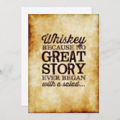 Invitation Enseigne de table en parchemin 5x7 Whisky Parce qu (Devant / Derrière)