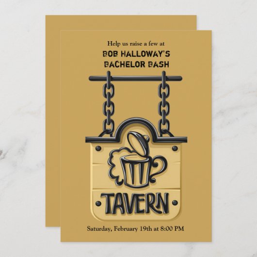 Invitation Enseigne de taverne d'invitation (Devant / Derrière)