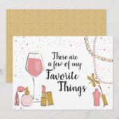 Invitation Enseigne des Choses Préférées (Devant / Derrière)