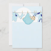 Invitation Ensemble Bébé Garçon Bleu Mignon (Dos)