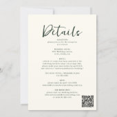 Invitation ensemble botanique floral vert script (Dos)