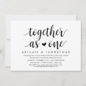 Invitation Ensemble comme un Mariage Elopement Dinner Party (Devant)