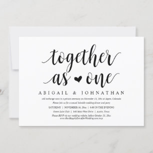 Invitation Ensemble comme un Mariage Elopement Dinner Party
