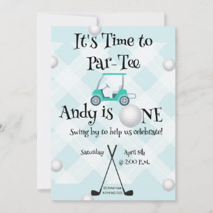 Invitation Ensemble d'anniversaire de thème de golf