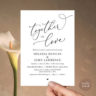 Invitation Ensemble dans l'amour, Romantique Couples Douche P