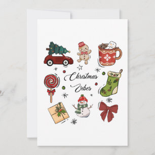 Invitation Ensemble d'autocollants de vacances pour les fêtes