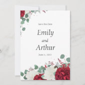 Invitation Ensemble de 15 roses rouges et blanches pour Save (Devant)