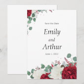 Invitation Ensemble de 15 roses rouges et blanches pour Save (Devant / Derrière)