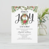 Invitation Ensemble De Baby shower D'Aquarelle Joy Christmas (Debout devant)