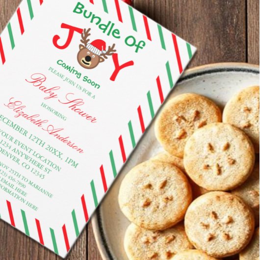 Invitation Ensemble De Baby shower De Noël De Joie