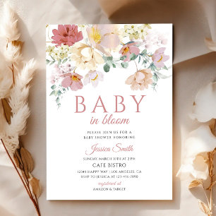 Invitation Ensemble de Baby Shower Fleur de Champ