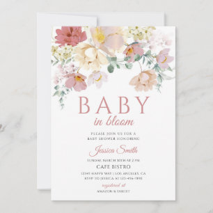 Invitation Ensemble de Baby Shower Fleur de Champ