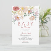 Invitation Ensemble de Baby Shower Fleur de Champ (Debout devant)