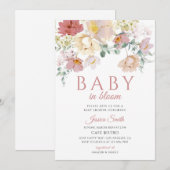 Invitation Ensemble de Baby Shower Fleur de Champ (Devant / Derrière)