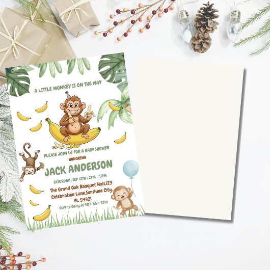 Invitation Ensemble de Baby showers de singe, Monkey Baby