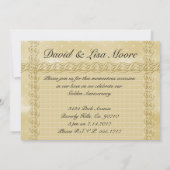 Invitation Ensemble de bagues d'anniversaire dorées de l'amou (Dos)