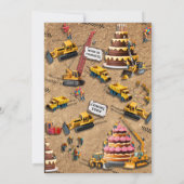 Invitation Ensemble de construction de camions de constructio (Dos)