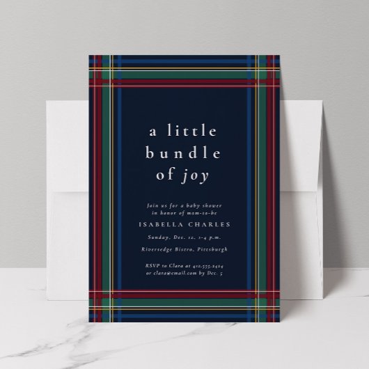 Invitation Ensemble de joie classique baby shower de Noël