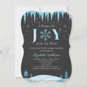 Invitation Ensemble De Joy Baby shower D'Hiver Snowflake