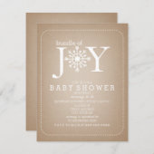 Invitation Ensemble De Joy Baby shower Flocon De Neige - Card (Devant / Derrière)