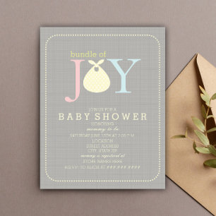 Invitation Ensemble De Joy Baby shower Neutre