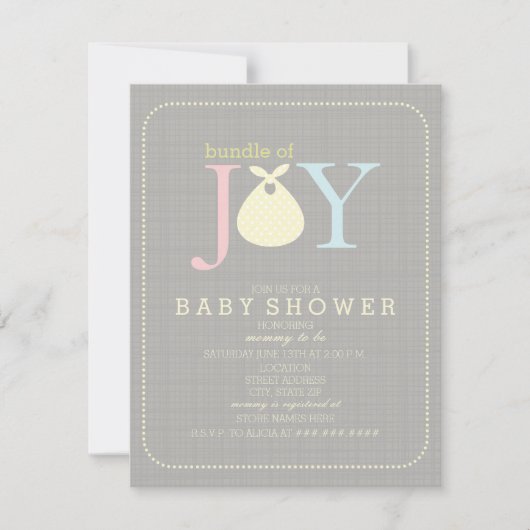 Invitation Ensemble De Joy Baby shower Neutre (Devant)