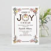 Invitation Ensemble De Joy Main Tirée Baby shower D'Hiver (Debout devant)
