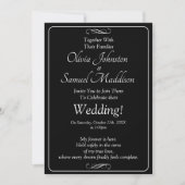 Invitation Ensemble de mariage à défilement infini Noir & Bla (Devant)