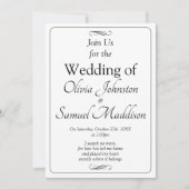 Invitation Ensemble de mariage à défilement infini noir et bl (Devant)